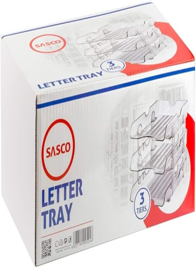 Sasco Letter Tray Transparent-Fame Color - 3 Tiers